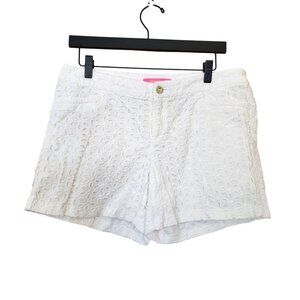 Lilly Pulitzer Kelly Shorts Resort White Oval Flower Petal Size 8